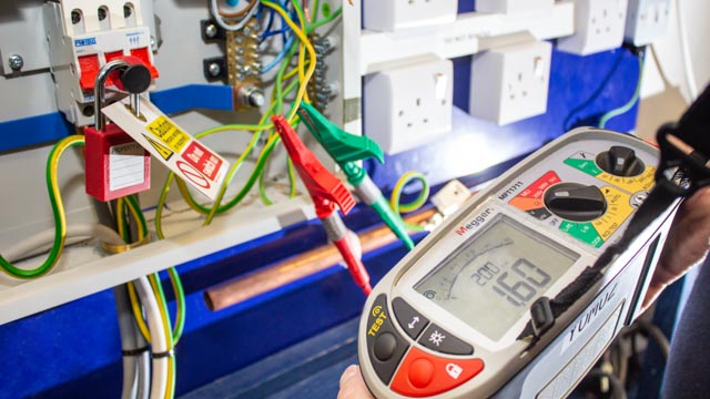 Inspection and testing using a tester used for electrical inspections 